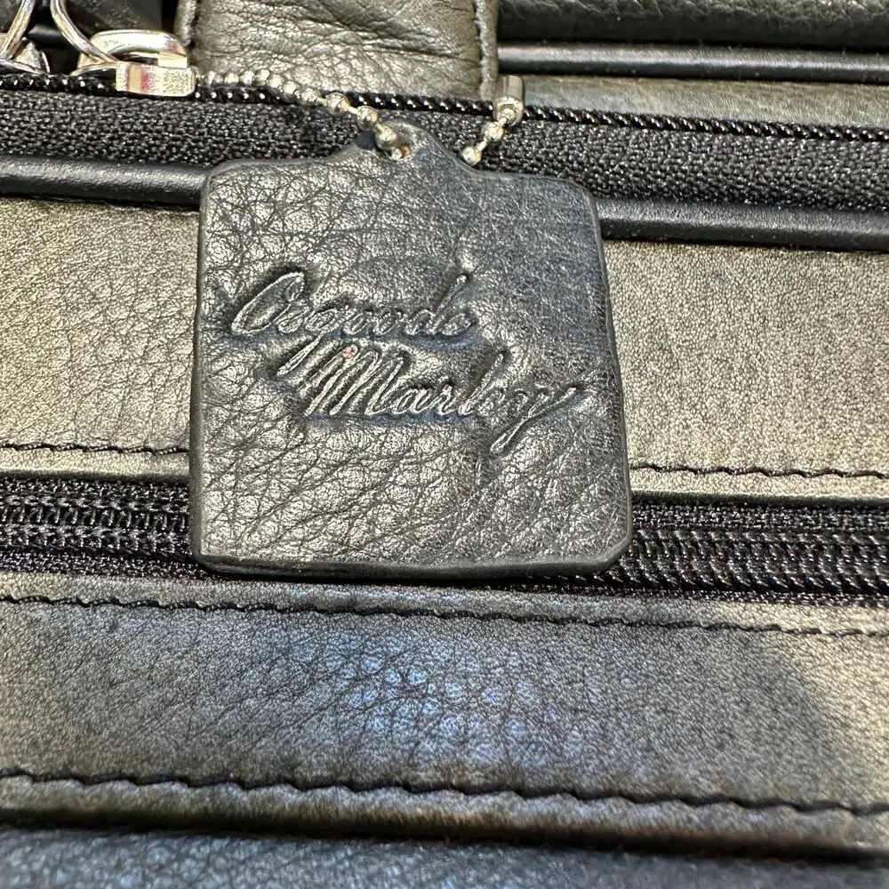 Osgoode Marley Fergus Multi Purpose Leather Bag Grey Marble Men's Briefcase EUC
